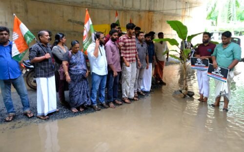 കൊയിലാണ്ടി -മുത്താമ്പി റോഡിൽ വാഴ നട്ട് യൂത്ത് കോൺഗ്രസ്സ്