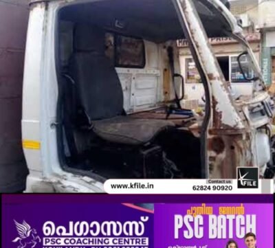 ടിപ്പർ ലോറിക്ക് ഓട്ടത്തിനിടെ തീ പിടിച്ചു