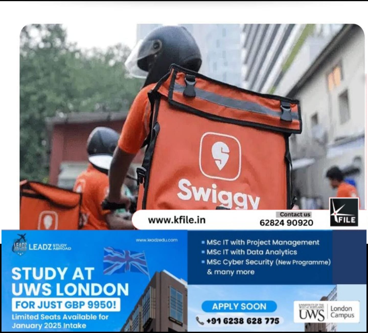 സൊമാറ്റോയ്ക്ക് പിന്നാലെ സ്വിഗ്ഗിയും പ്ലാറ്റ്ഫോം ഫീസ് വർധിപ്പിച്ചു